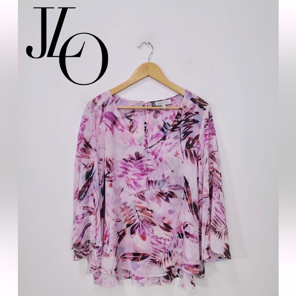 Jennifer Lopez Tropical Print Blouse